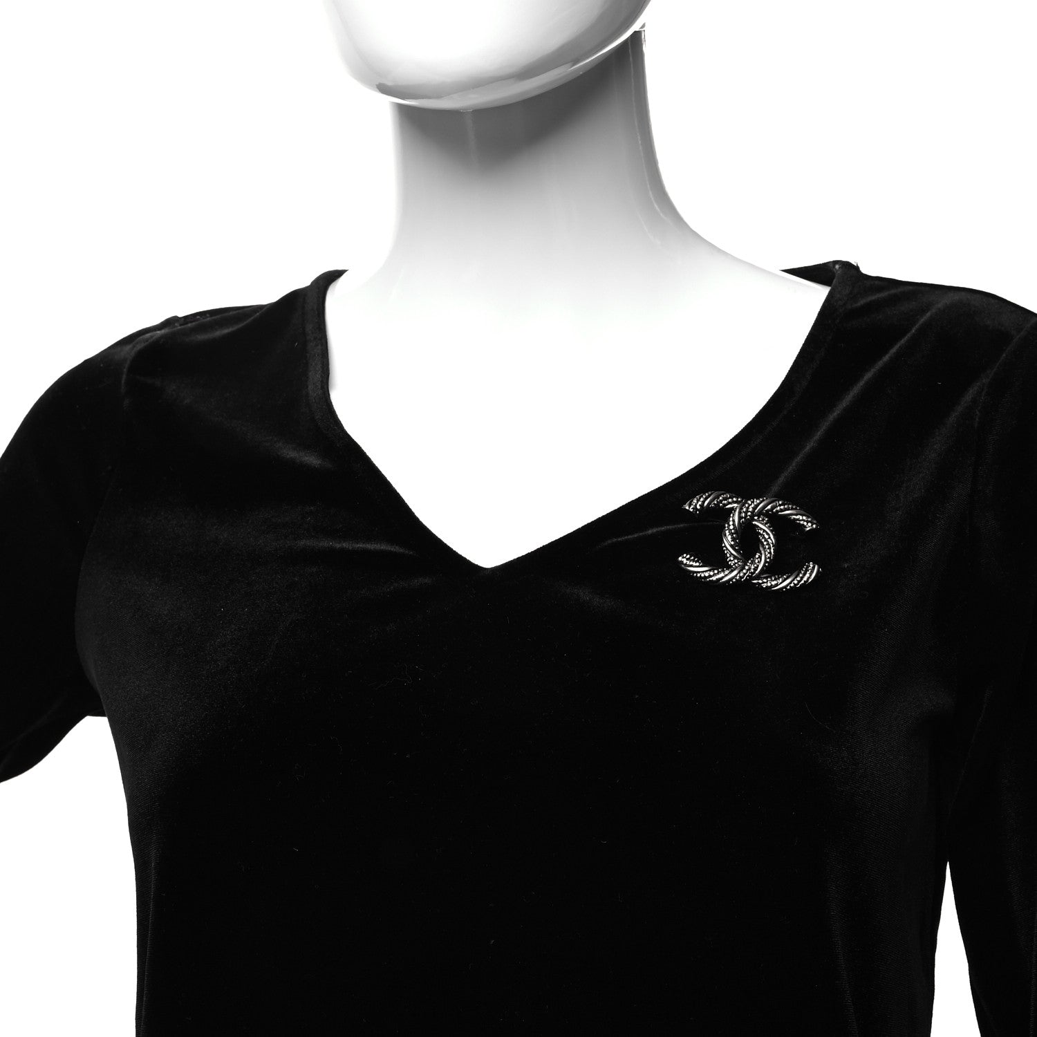 Chanel Ruthenium Twisted CC Brooch Silver 2 of 4