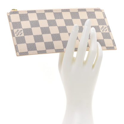 Louis Vuitton Damier Azur Felicie Chain Wallet Zippered Insert Rose Ballerine 2 of 6