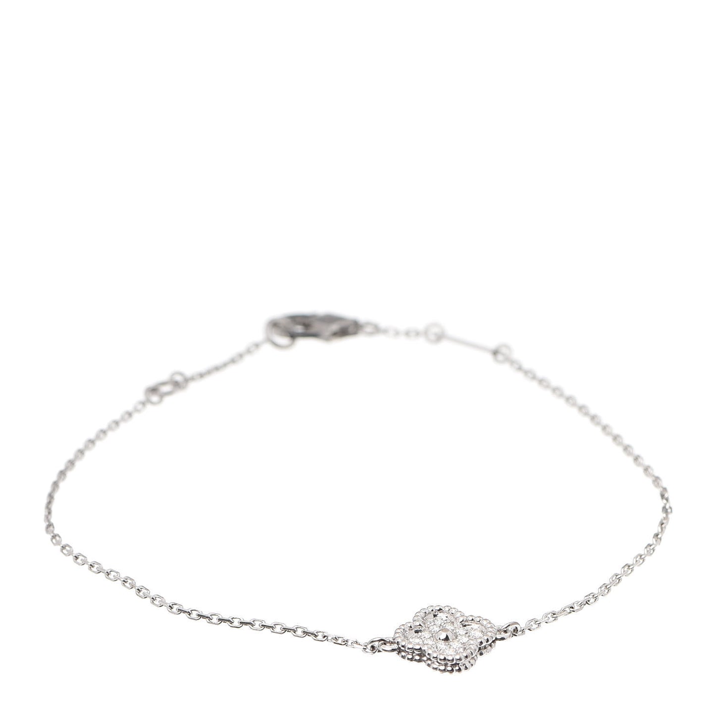 18K White Gold Diamond Sweet Alhambra Bracelet
