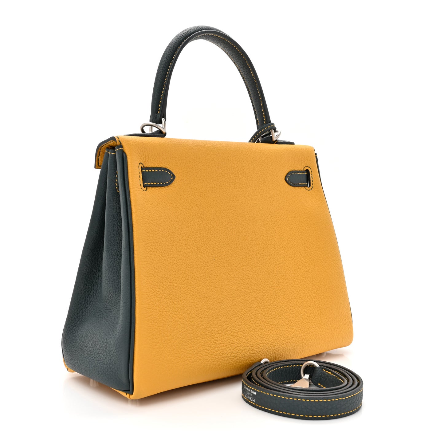 Togo Horseshoe Kelly Retourne 25 Jaune Ambre Vert Cypress