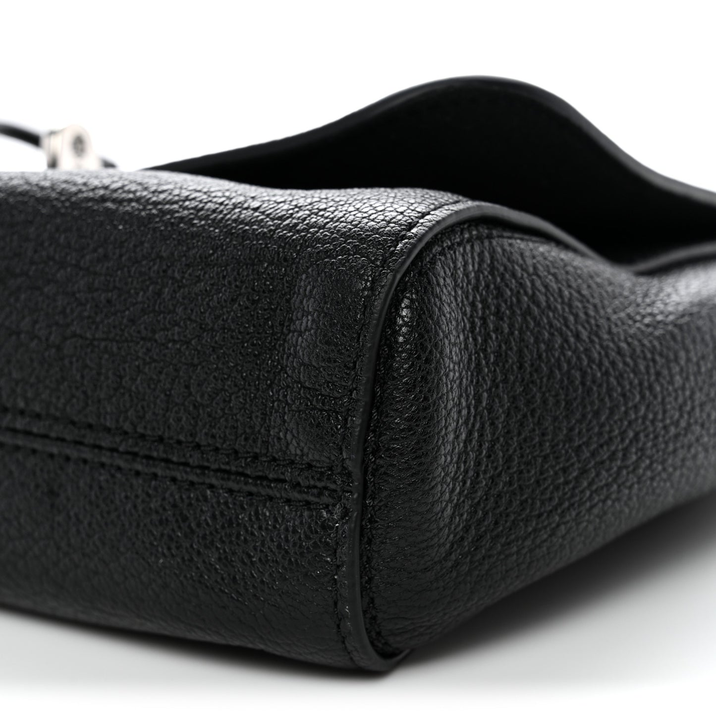 Glossy Goatskin Small Lily Flap Black