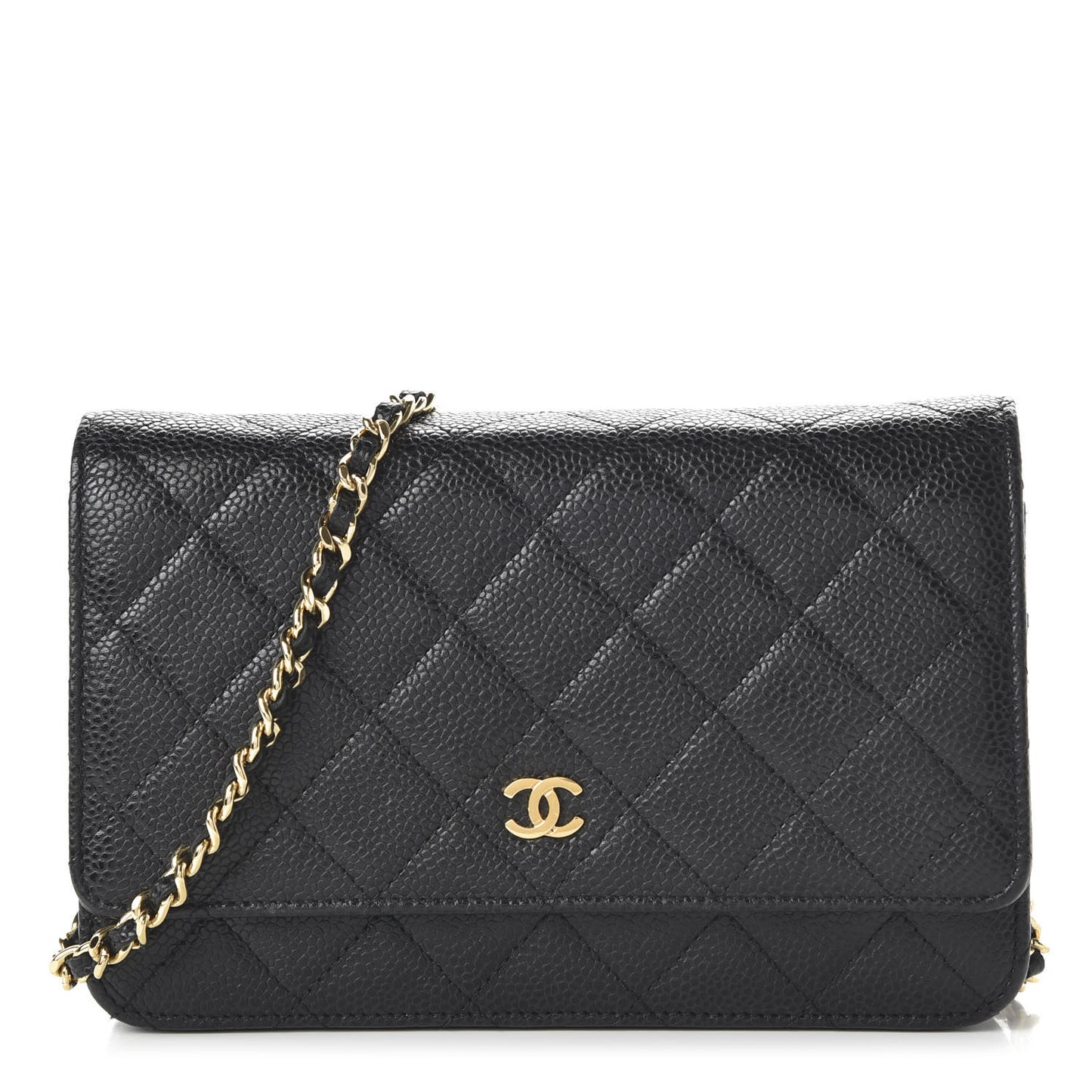 Caviar Quilted Wallet On Chain WOC Black