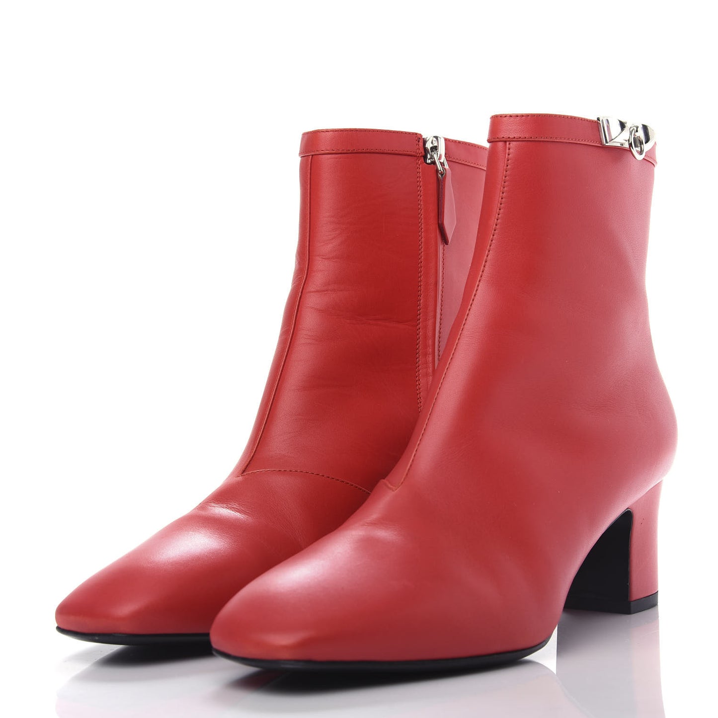 Calfskin Power Ankle Boots 38.5 Rouge Vif