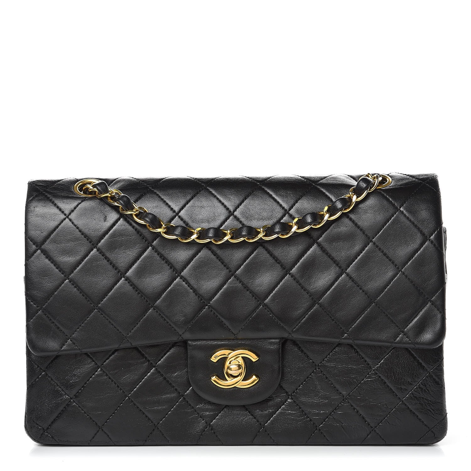 Chanel Lambskin Quilted Medium Double Flap Black 1 of 16