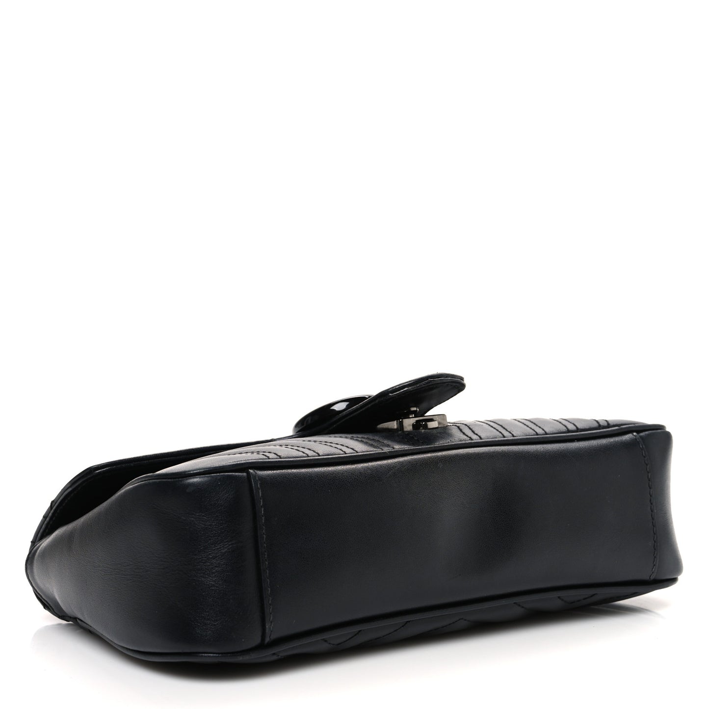Calfskin Matelasse Monochrome Small GG Marmont Shoulder Bag Black