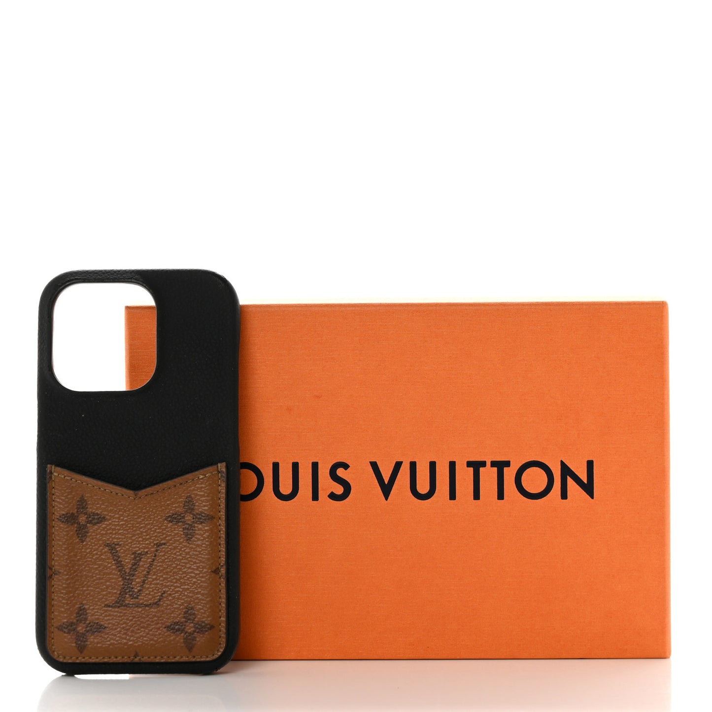 Reverse Monogram iPhone 14 Pro Bumper Black