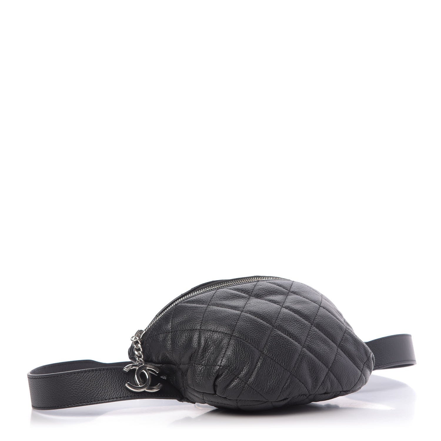 Chanel Grained Calfskin Quilted Waist Belt Bag Black 4 of 9