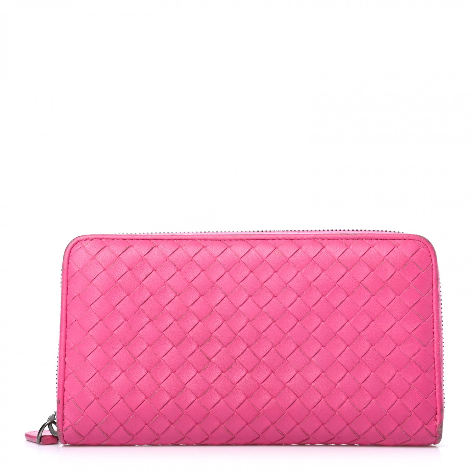 Bottega Veneta Nappa Intrecciato Zip Around Wallet Rosa Shock 1 of 10
