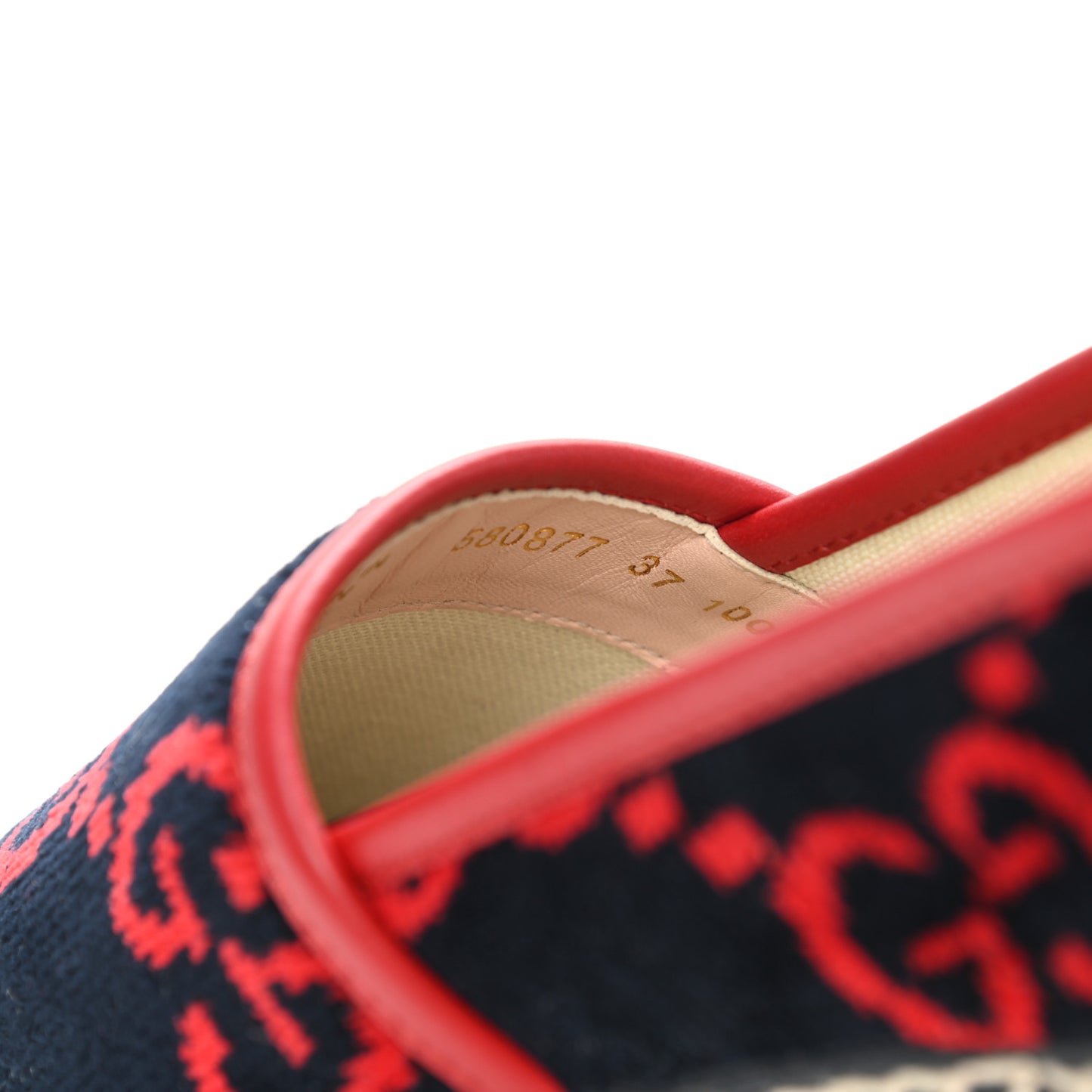 Terry Cloth GG Monogram Espadrilles 37 Blue Red