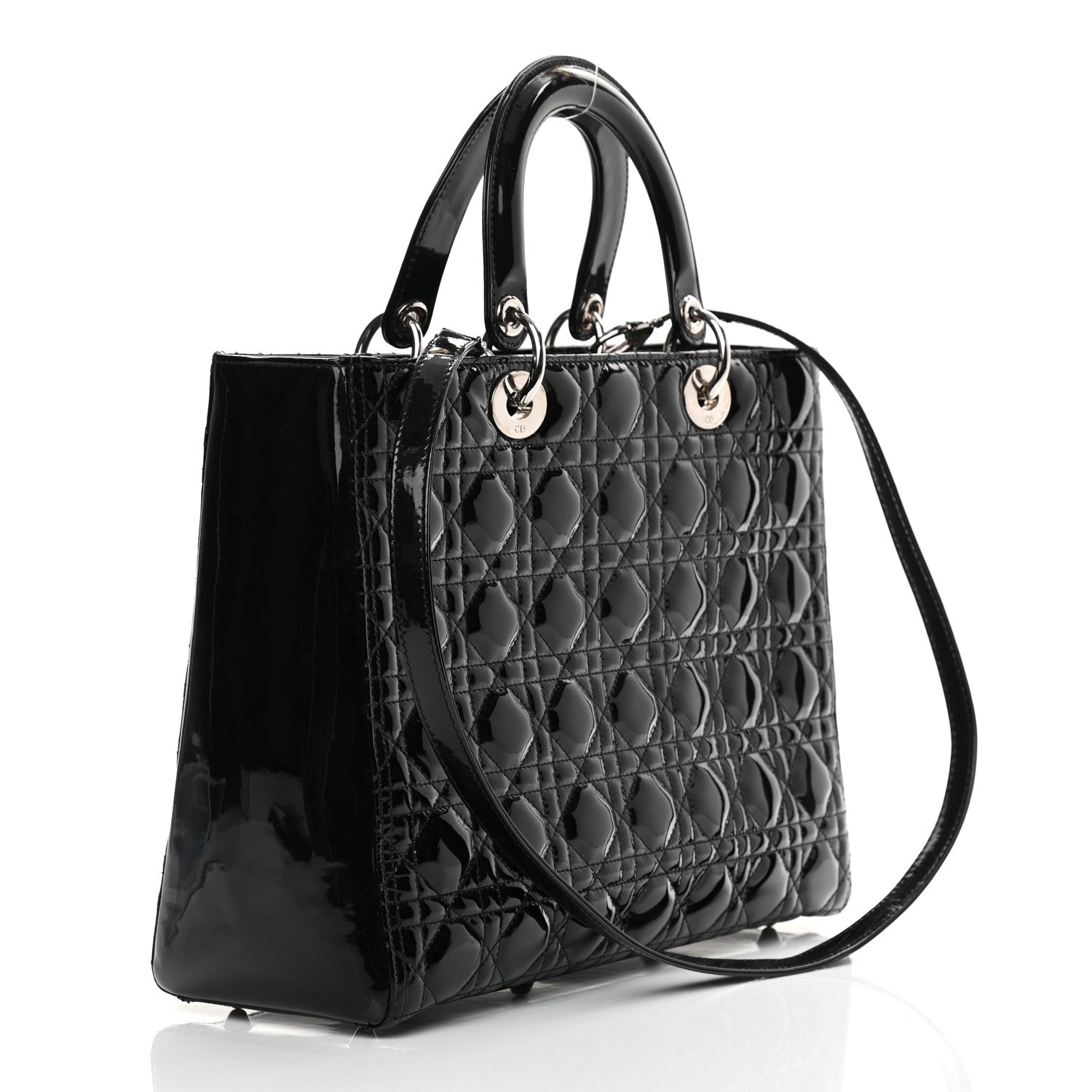 Christian Dior Patent Cannage Large Lady Dior Black 3 of 15