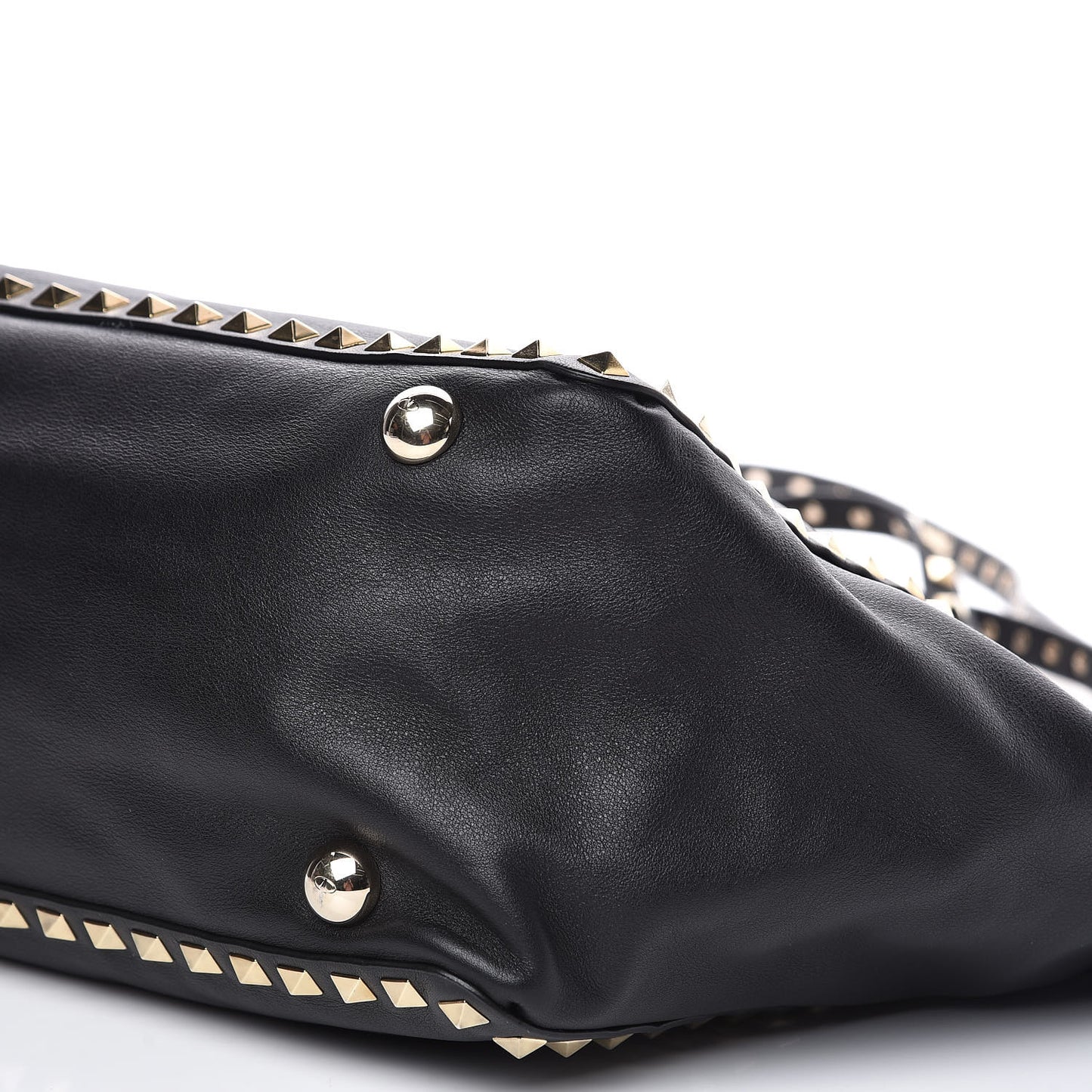 Vitello Medium Rockstud Tote Black