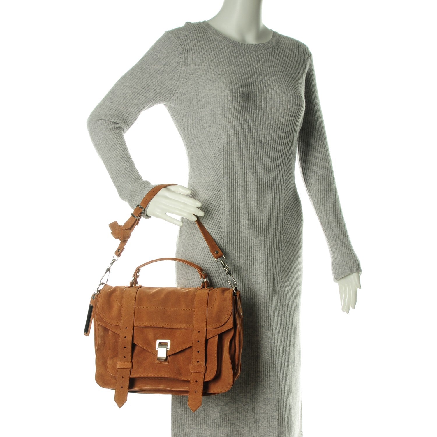 Proenza Schouler Suede Medium PS1 Satchel Tobacco 2 of 7
