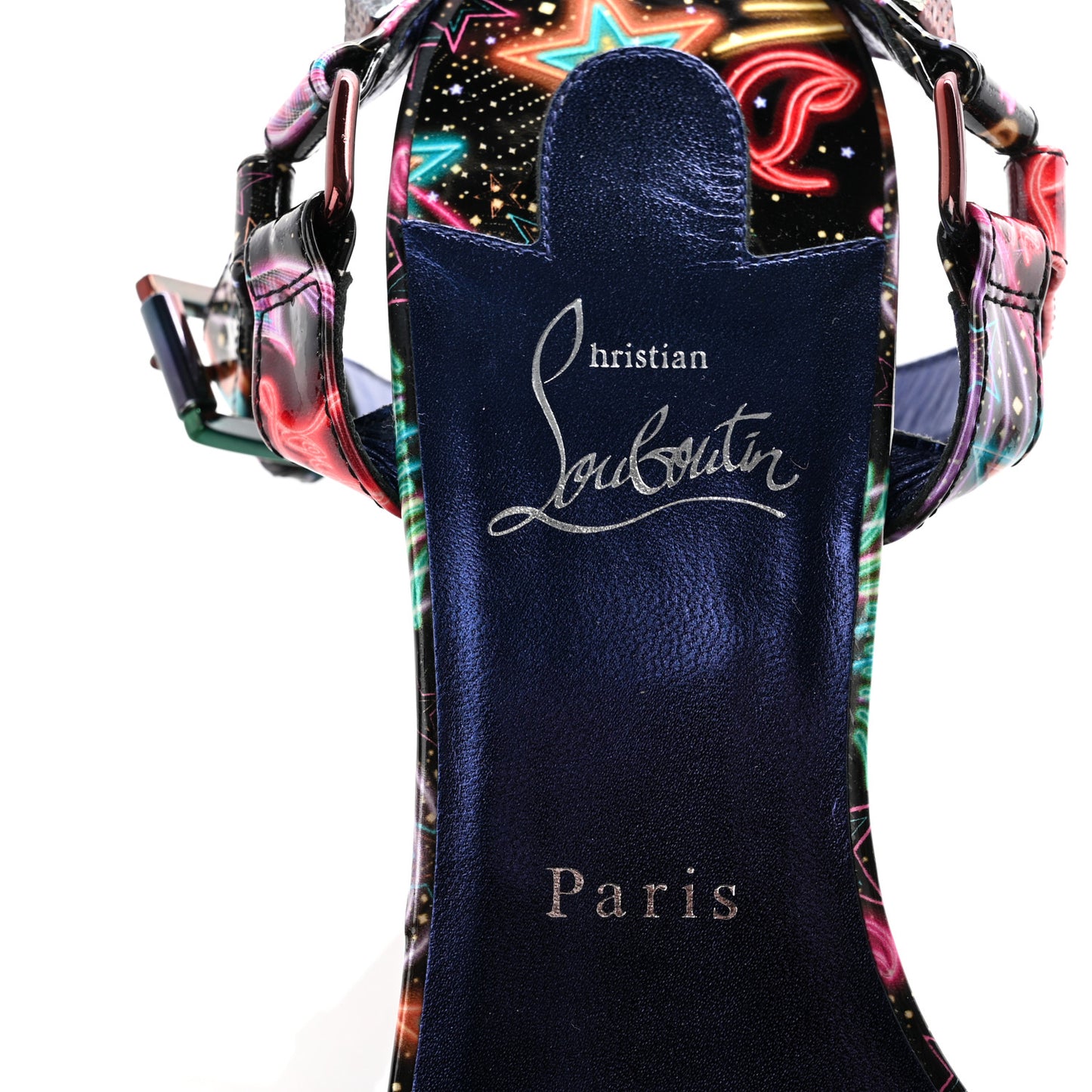 Patent Calfskin Lin By The Night Pyraclou 110 Wedge Sandals 40 Black Multicolor