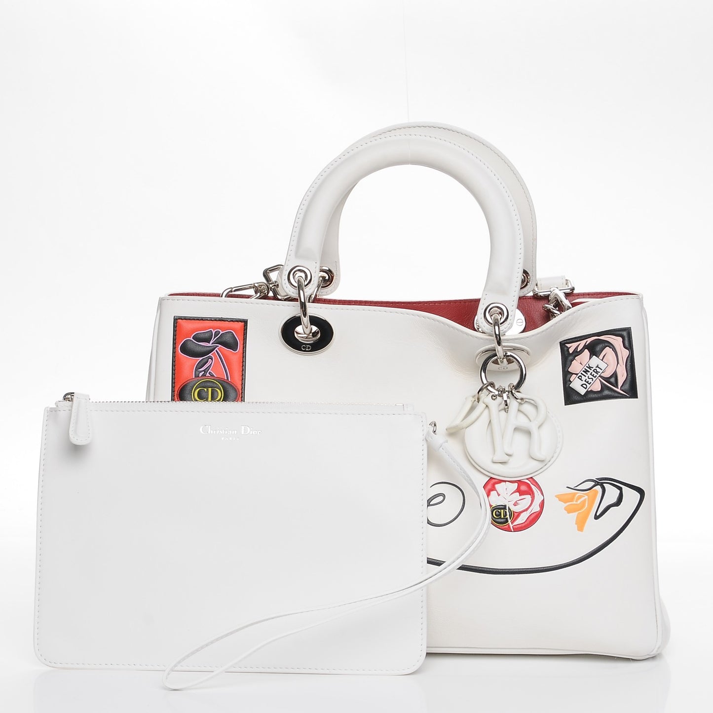 Calfskin Paradise Medium Diorissimo Tote White