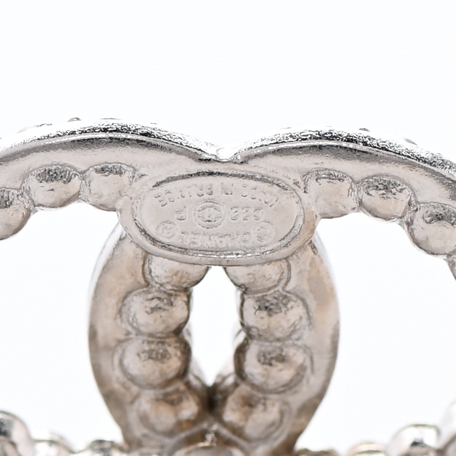 Chanel Crystal Pearl CC Earrings Silver 4 of 4