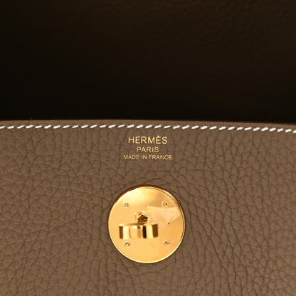 Hermes Taurillon Clemence Lindy 26 Etoupe 5 of 8
