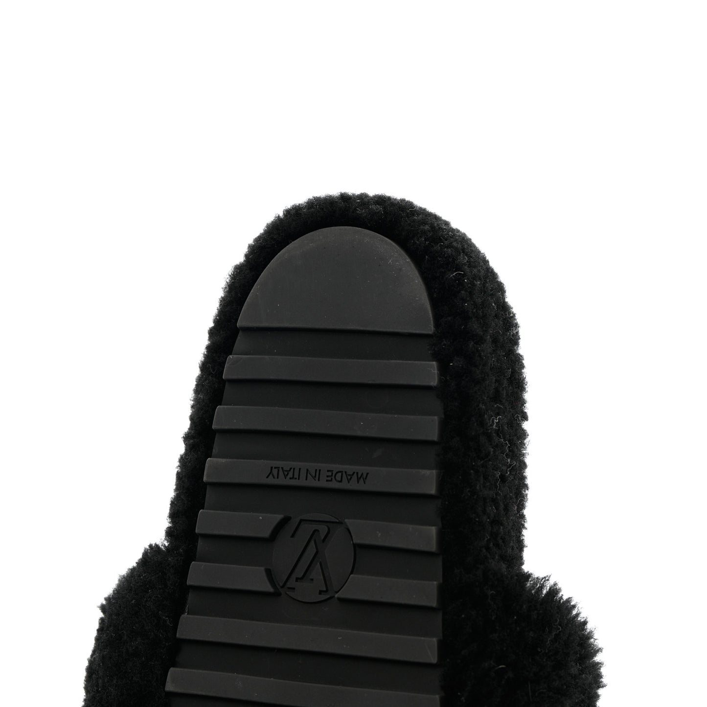 Shearling Monogram Giant Paseo Flat Comfort Mule 37 Black