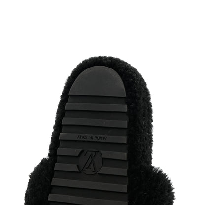 Louis Vuitton Shearling Monogram Giant Paseo Flat Comfort Mule 37 Black 10 of 10