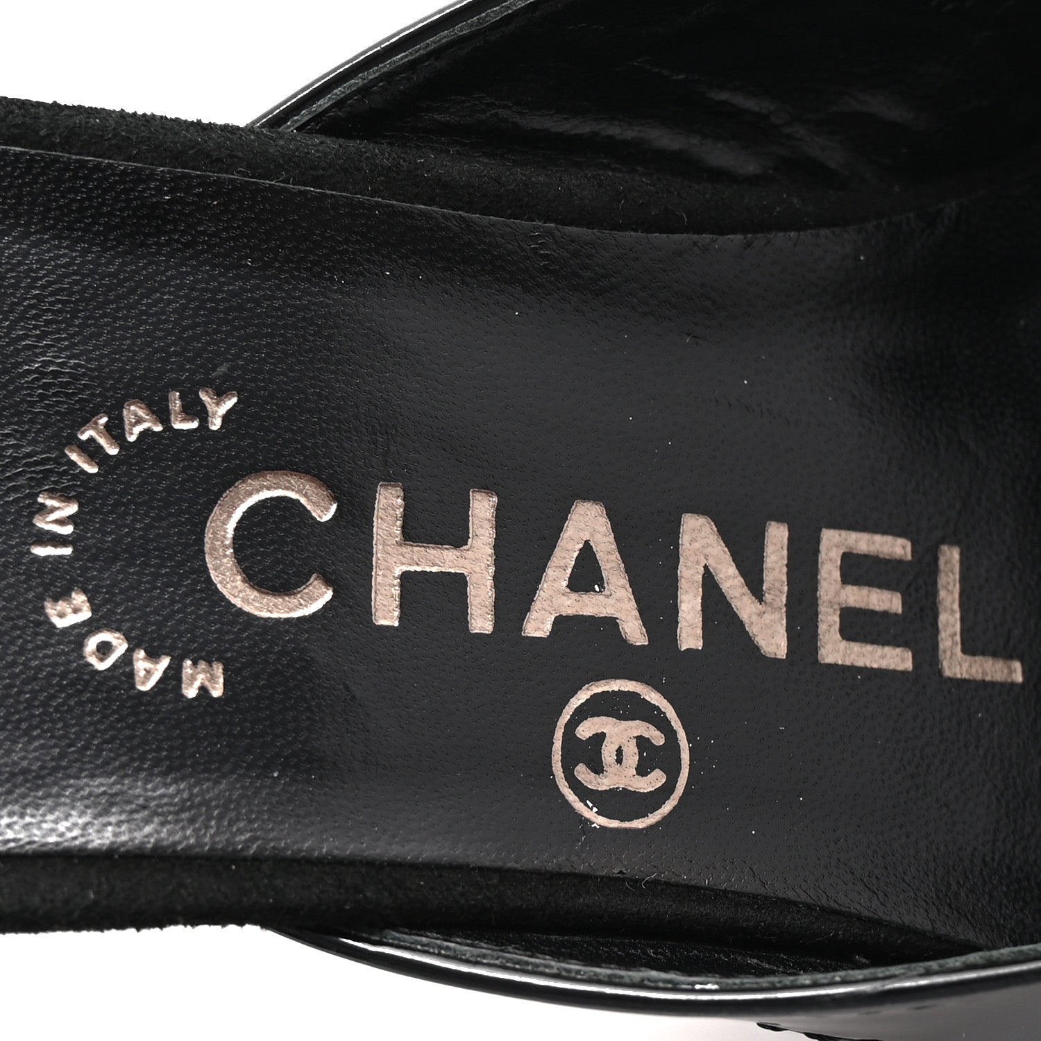 Chanel Patent Suede Cap Toe Kitten Heel Pumps 37.5 Black 8 of 8