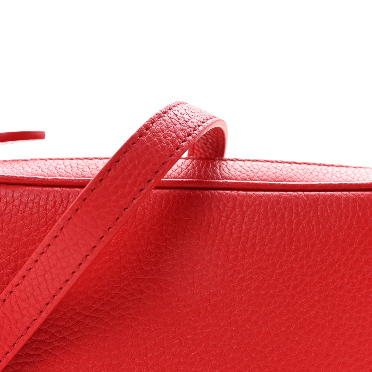 Burberry Calfskin Monogram Embossed Elongated Camera Bag Red