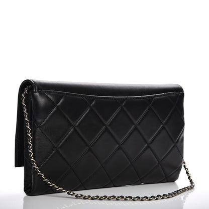 Chanel Lambskin Quilted Retro Label Clutch Black 3 of 7