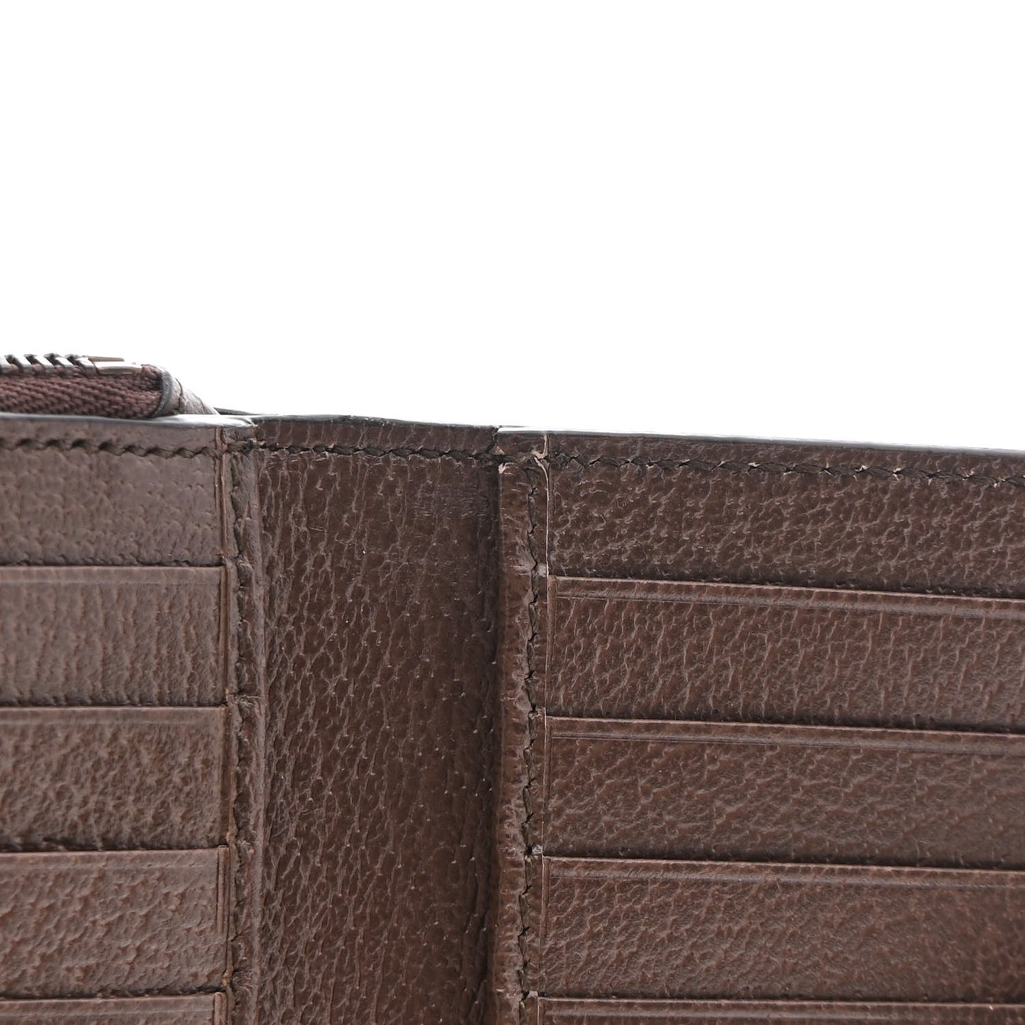 GG Supreme Monogram Textured Dollar Calfskin Web Ophidia Overlay Zip Around Card Case Wallet Beige Ebony New Acero