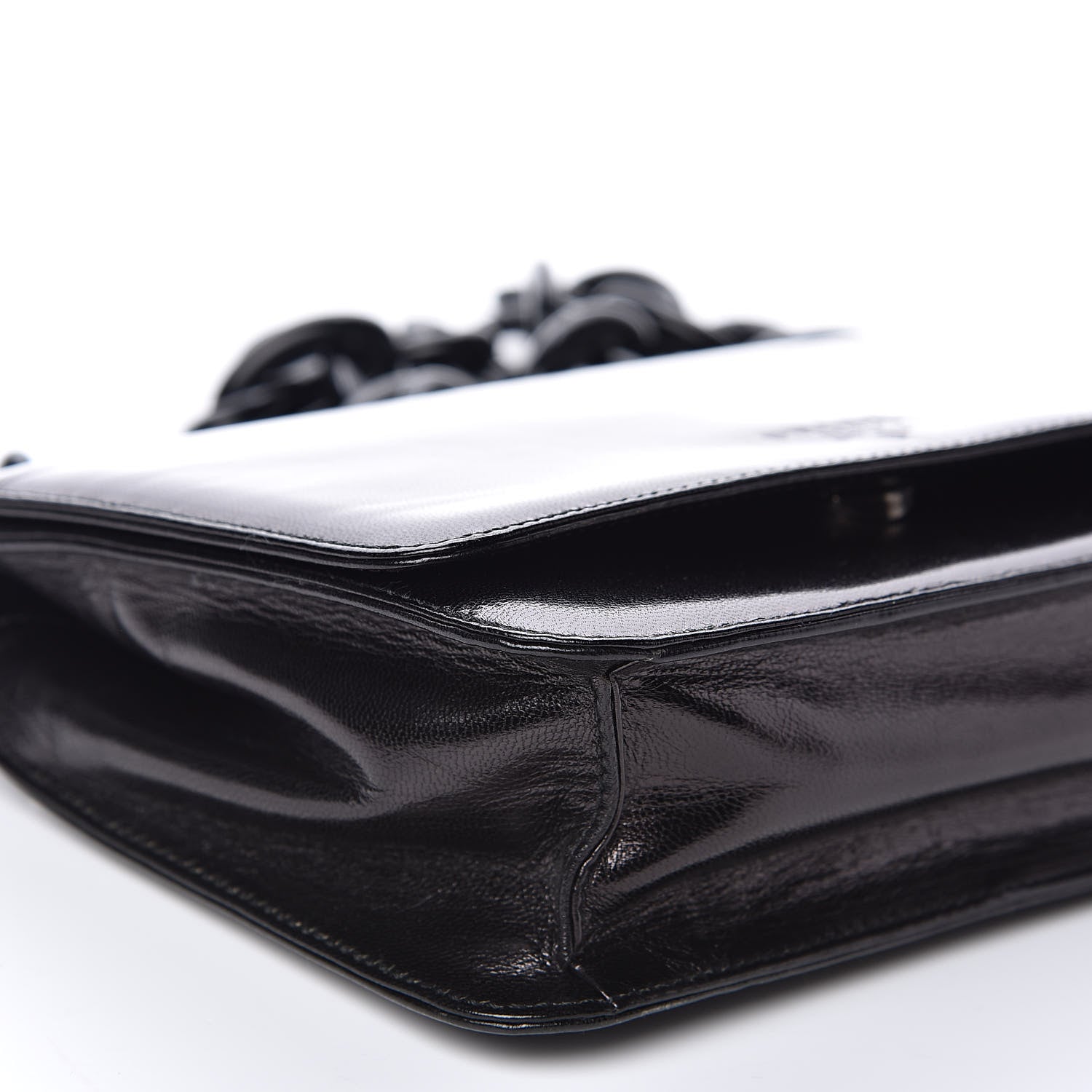 Prada Goatskin Swing Chain Shoulder Bag Black 7 of 12