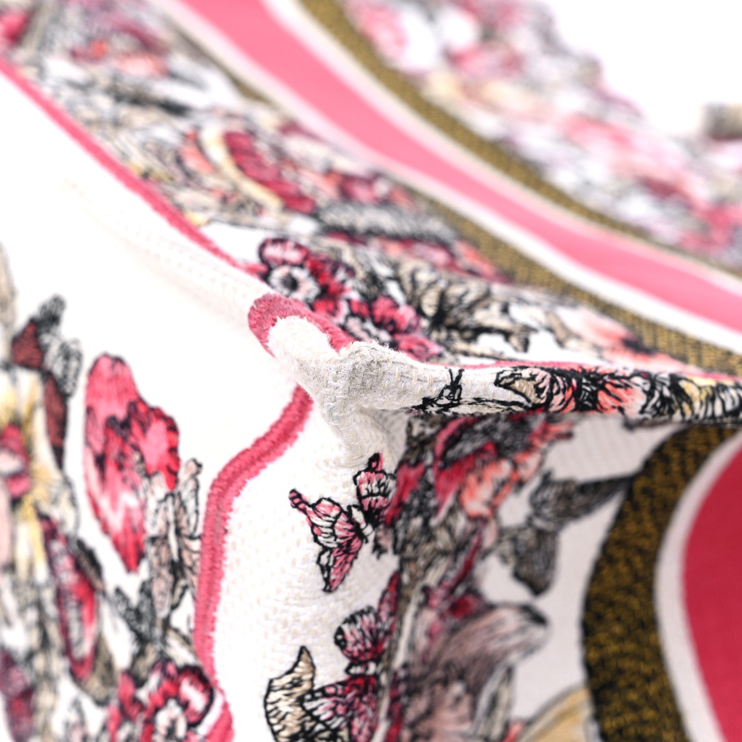 Christian Dior Canvas Embroidered Medium Butterfly Print Book Tote Multicolor 11 of 14