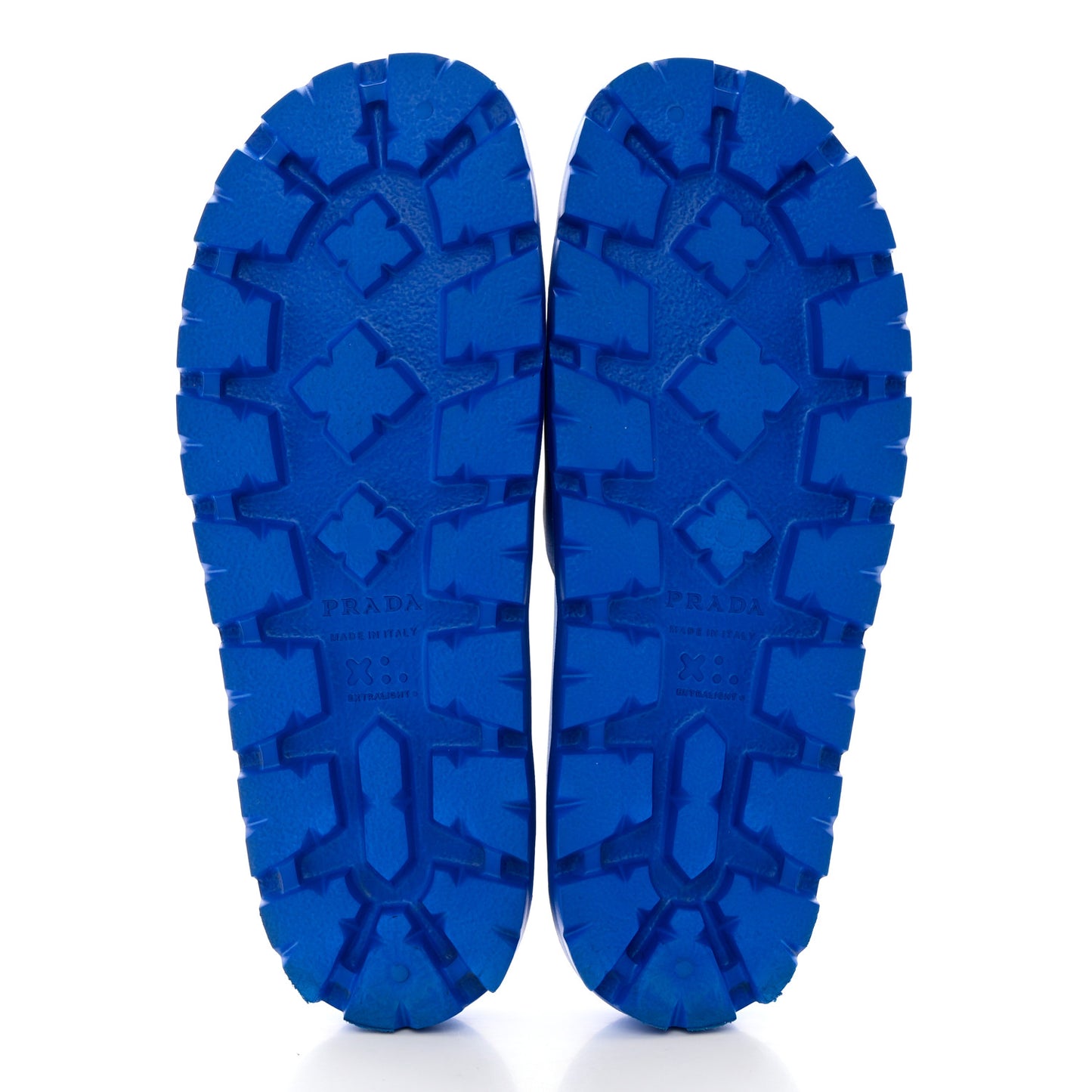 EVA Rubber Triangle Logo Embossed Womens Lug Sole 20mm Slide Sandals 39 Azzurro