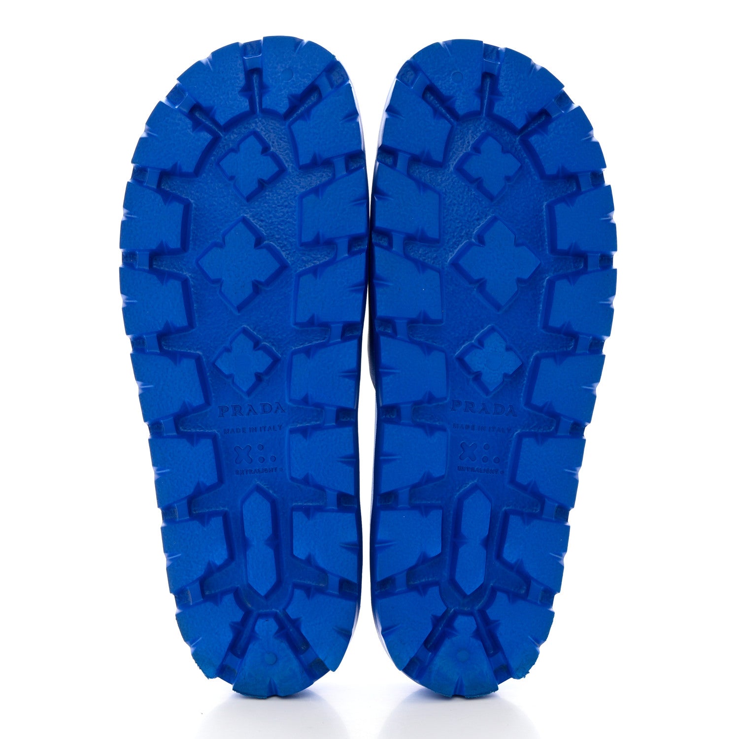 Prada EVA Rubber Triangle Logo Embossed Womens Lug Sole 20mm Slide Sandals 39 Azzurro 5 of 8