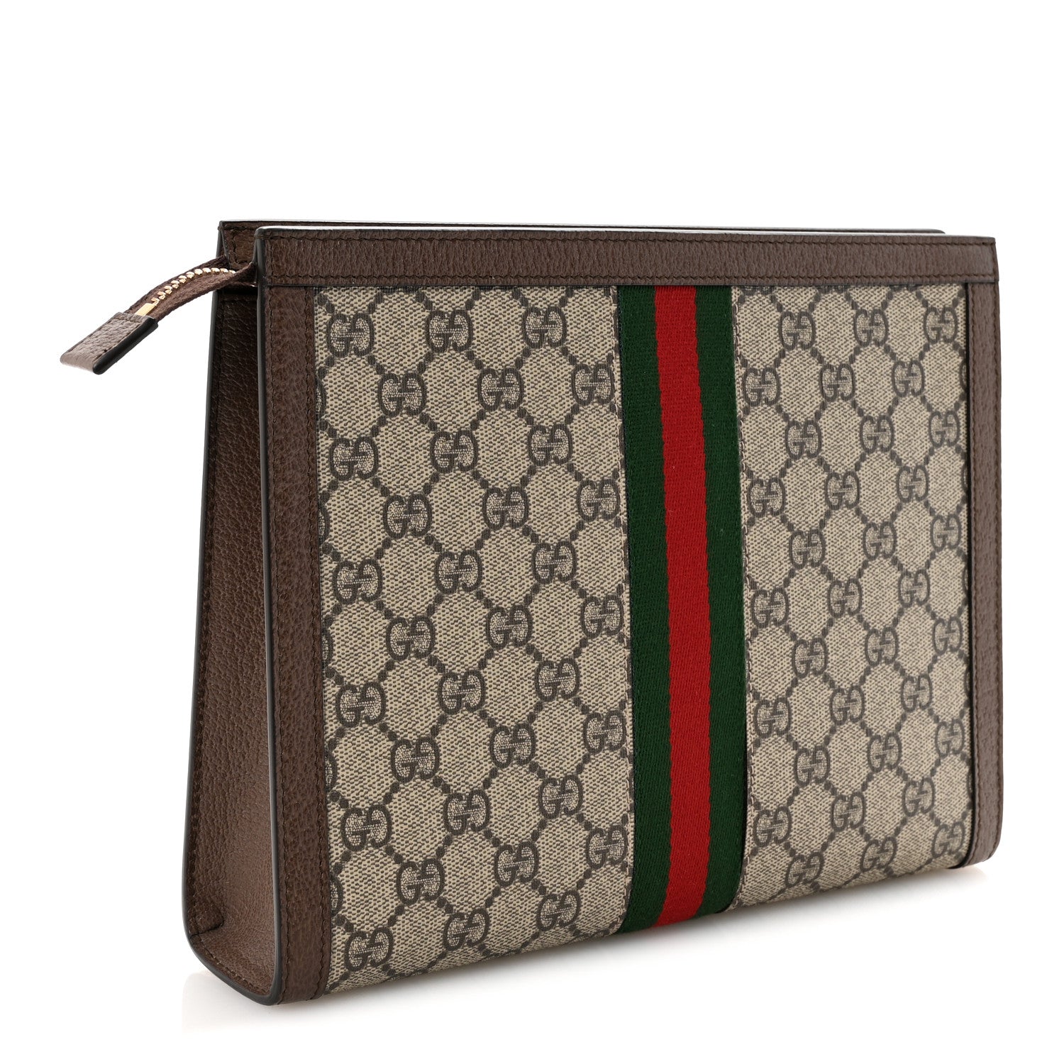 Gucci GG Supreme Monogram Web Ophidia Pouch Brown 3 of 8