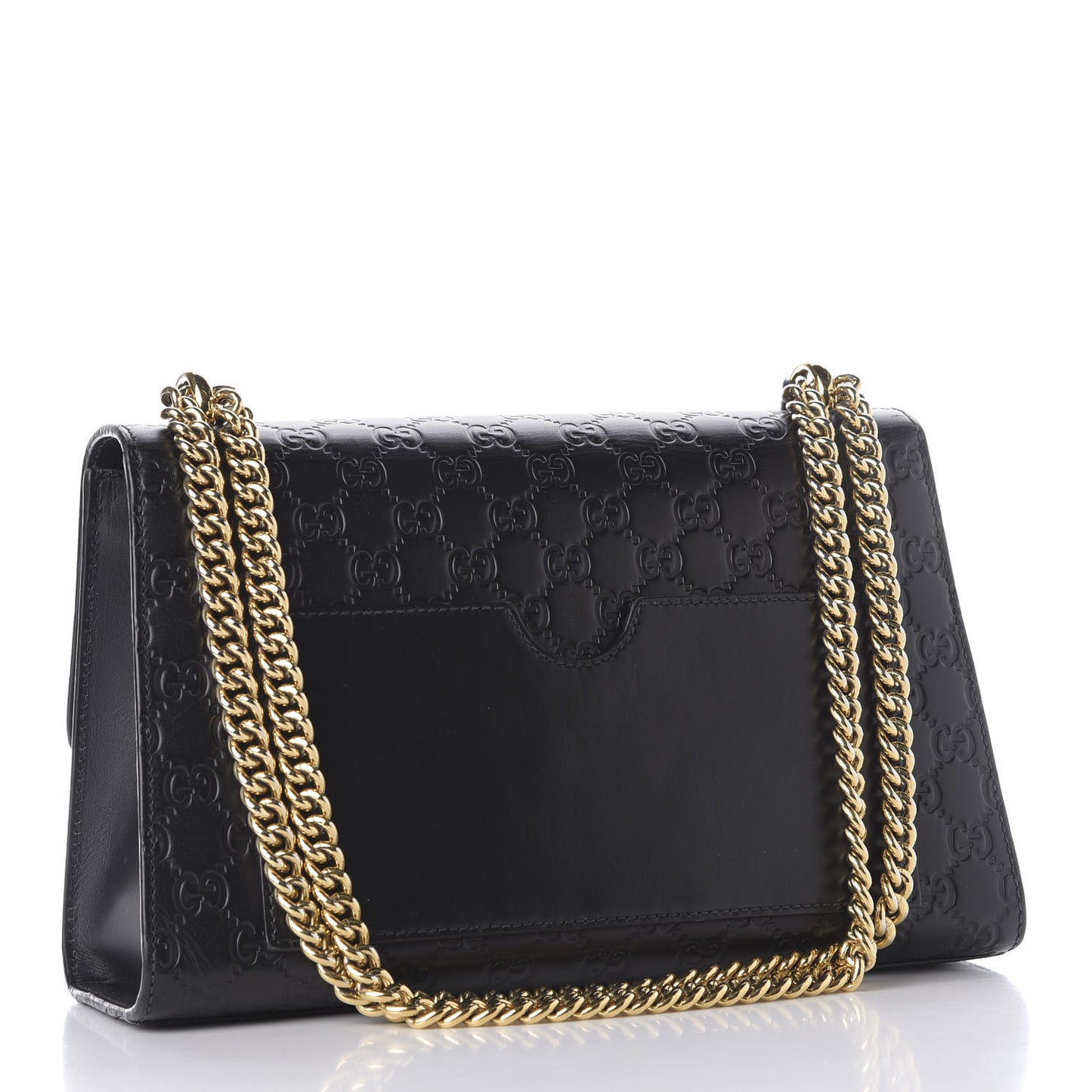 Guccissima Medium Padlock Shoulder Bag Black