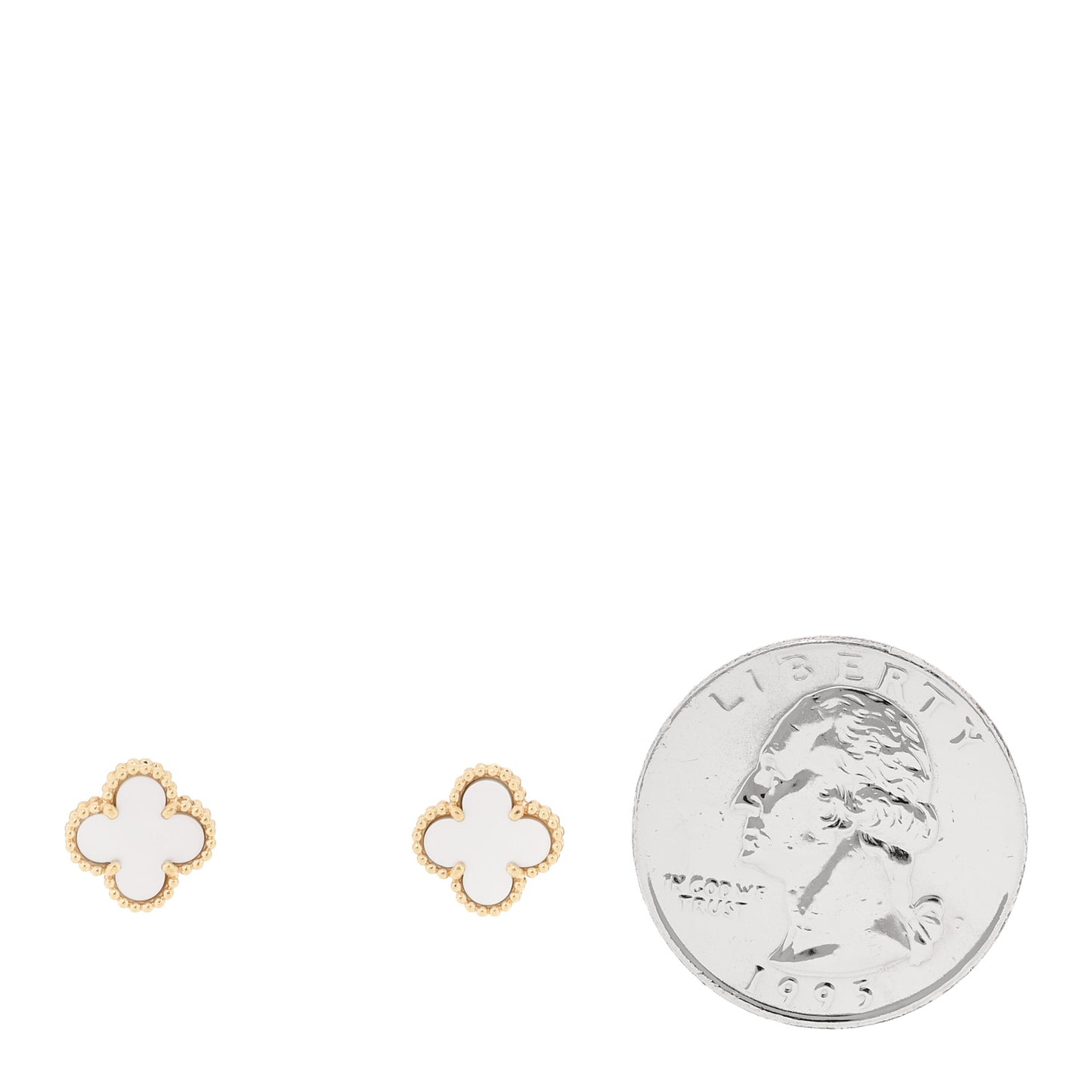 18K Yellow Gold Mother of Pearl Sweet Alhambra Earrings