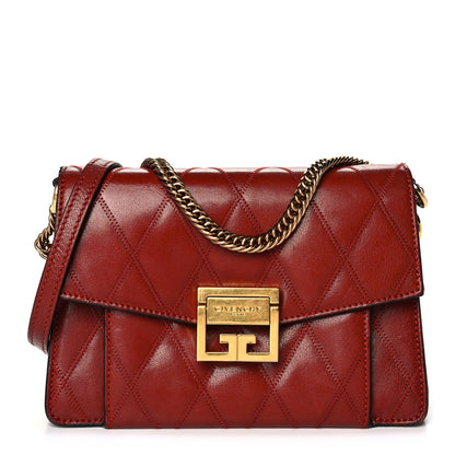 Givenchy Goatskin Quilted Small GV3 Shoulder Bag Vermilion 1 of 10