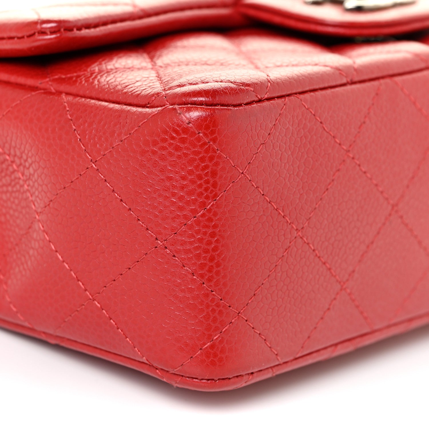 Chanel Caviar Quilted Mini Rectangular Flap Red 9 of 17