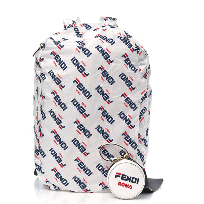 Fendi X FILA Calfskin Mania Backpack Help Bag Charm White Blueberry Multicolor 3 of 10