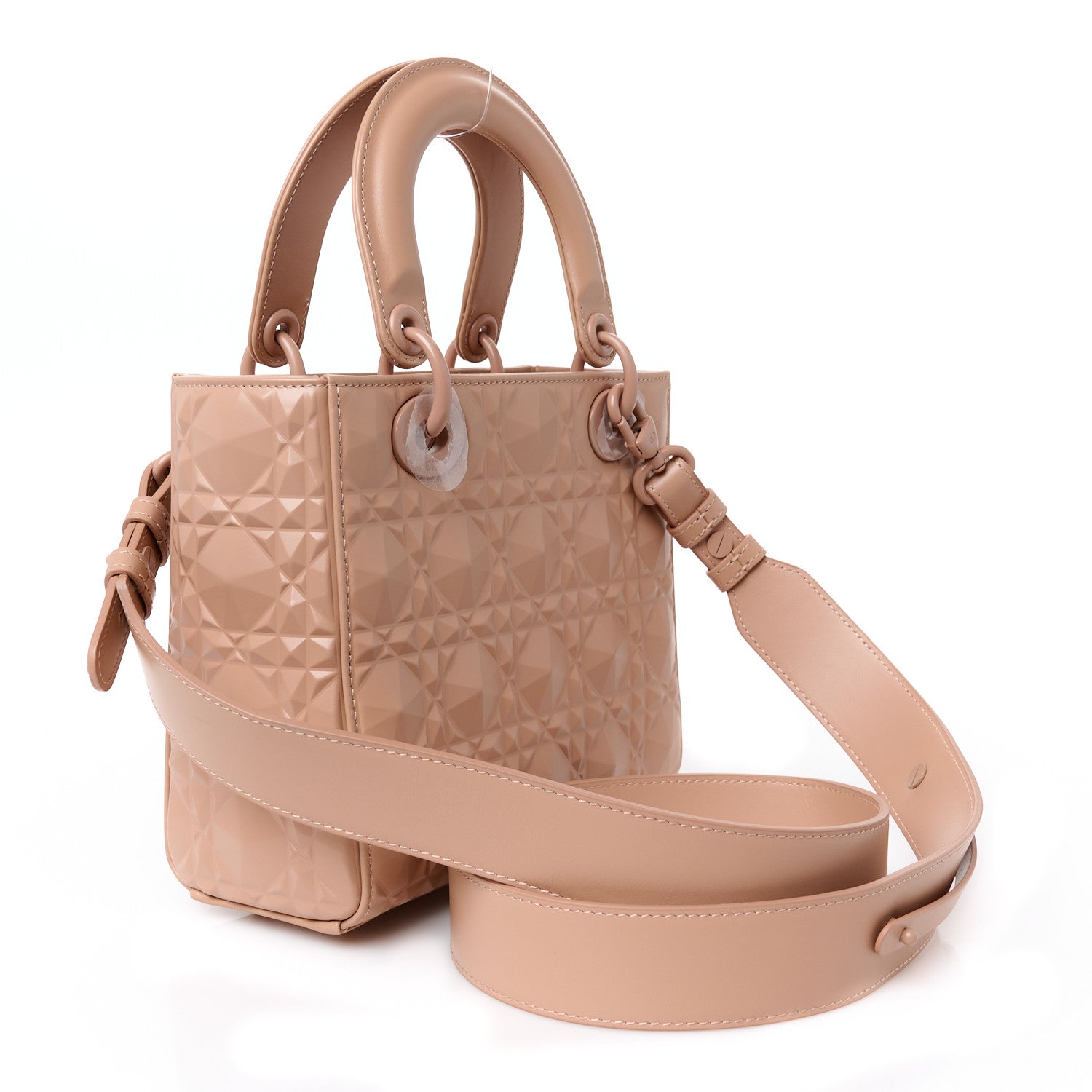 Christian Dior Calfskin Cannage Diamond Small My ABCDior Lady Dior Rose Des Vents 3 of 11