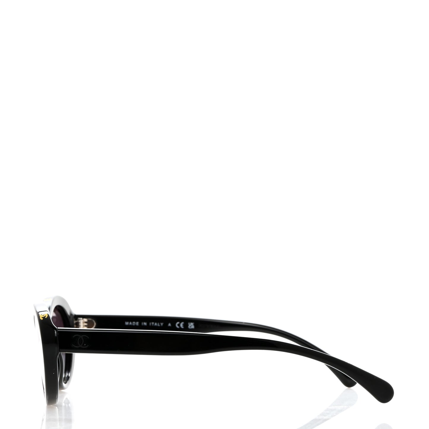 Acetate Oval Sunglasses 5416 Black Yellow
