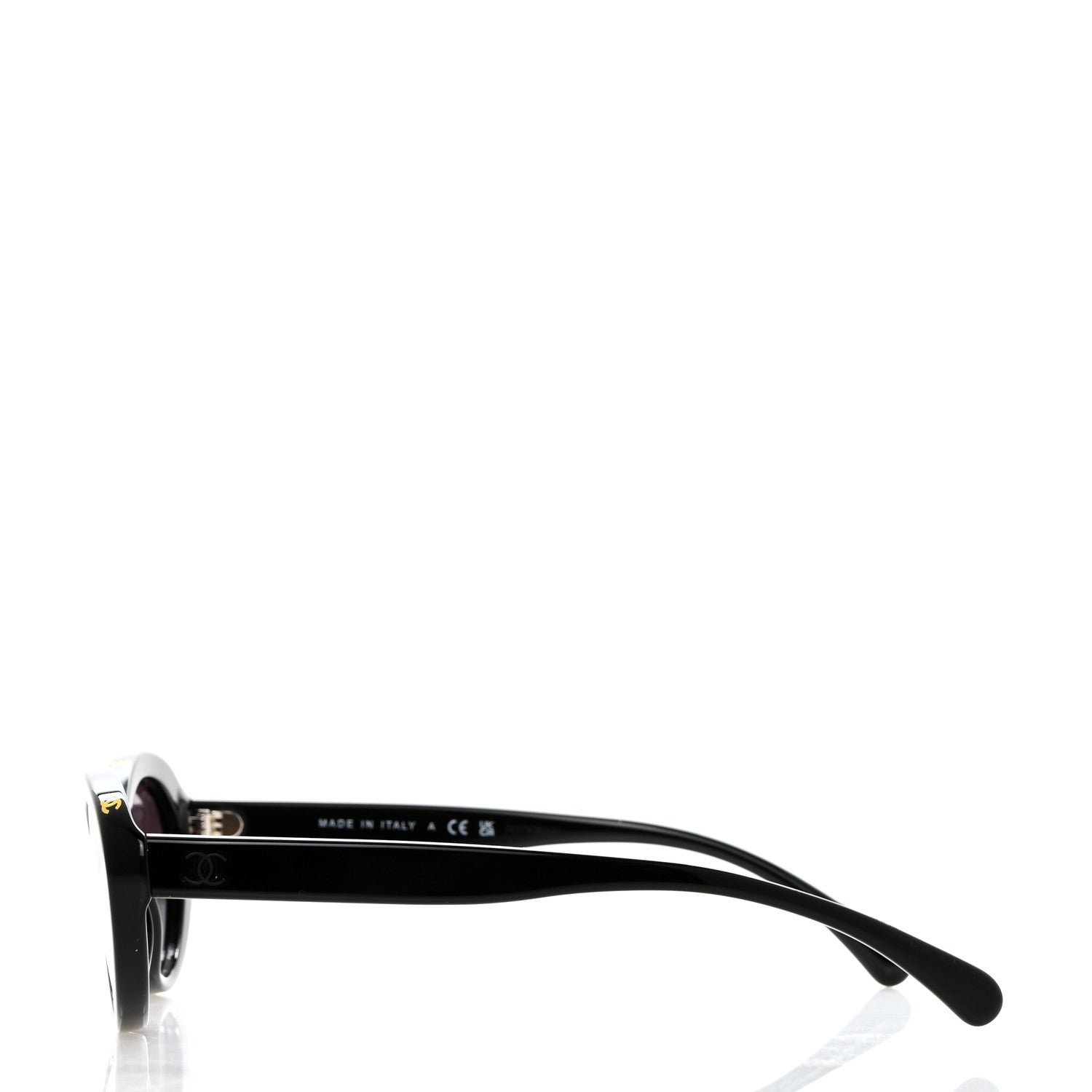 Chanel Acetate Oval Sunglasses 5416 Black Yellow 3 of 8