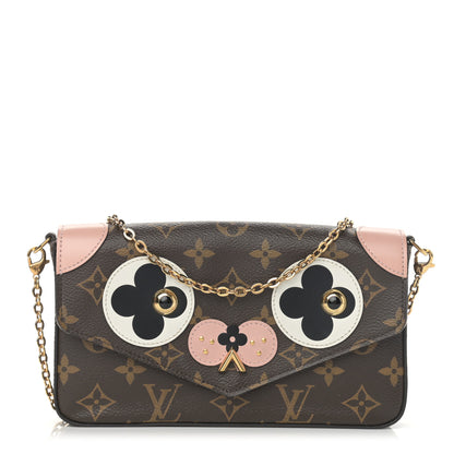 Louis Vuitton Monogram Valentine Dog Pochette Felicie Chain Wallet 3 of 15