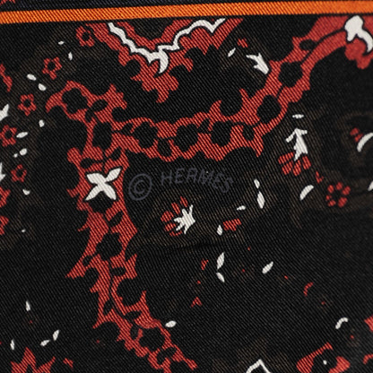 Hermes Silk Twill Tapis Persans Scarf 140 Bronze Noir Kaki 4 of 6