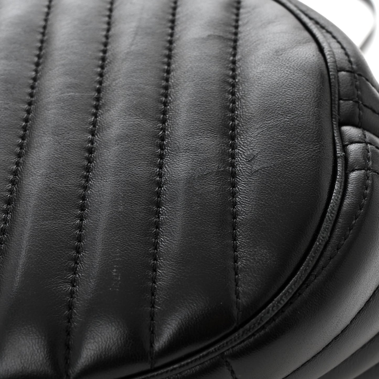 Lambskin Quilted Small Crescent Lola Bag Black
