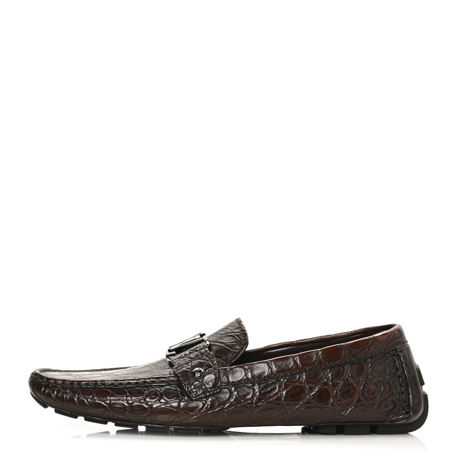 Louis Vuitton Crocodile Mens Monte Carlo Loafers 11 Brown 1 of 8
