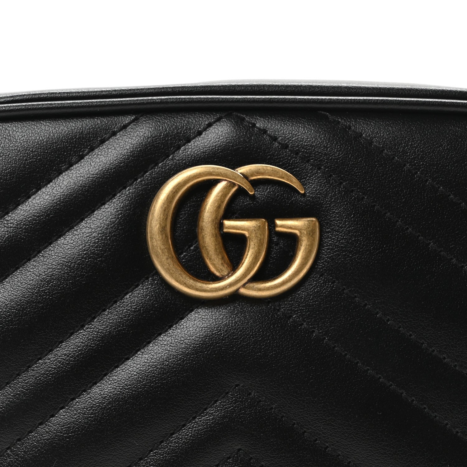 Gucci Calfskin Matelasse Mini GG Marmont Chain Shoulder Bag Black 8 of 10
