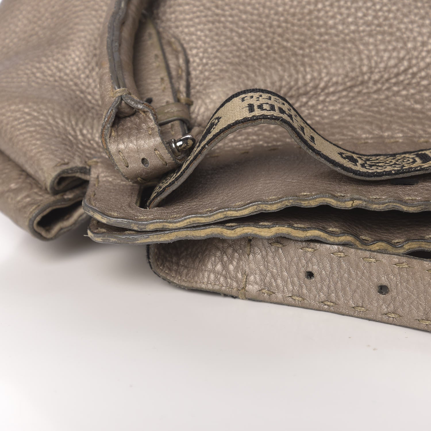 Fendi Cuoio Romano Selleria Small Villa Borghese Tote Peltro 11 of 19