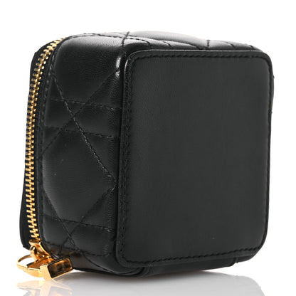 Christian Dior Calfskin Cannage Mini Caro Jewelry Case Black 3 of 9