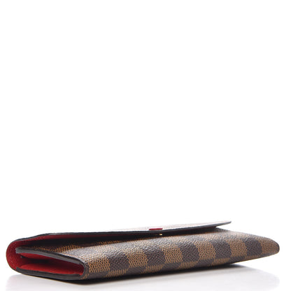 Louis Vuitton Damier Ebene Emilie Wallet Red 4 of 9