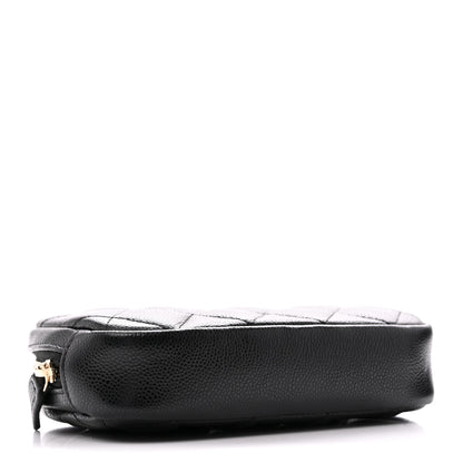 Chanel Caviar Quilted Small Curvy Pouch Cosmetic Case Black 4 of 10