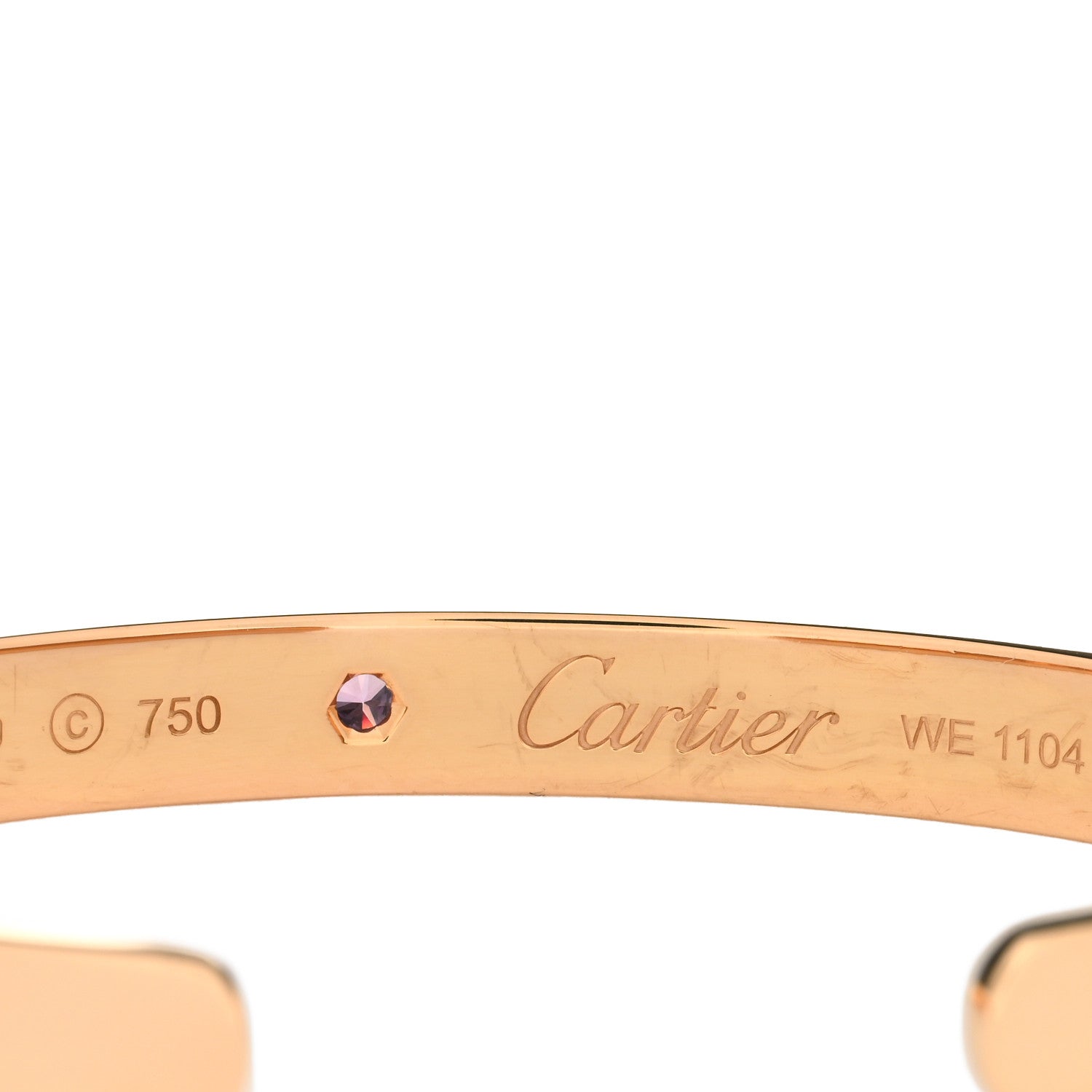 Cartier 18K Pink Gold Pink Sapphire LOVE Cuff Bracelet 17 3 of 3