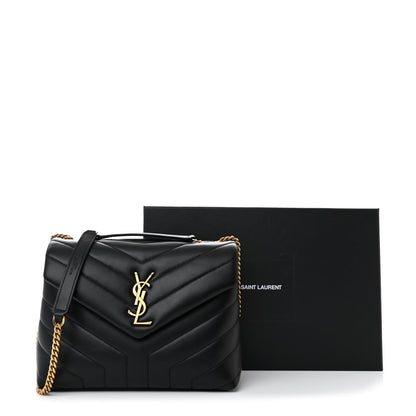 Saint Laurent Calfskin Y Quilted Monogram Small Loulou Chain Satchel Black 13 of 13